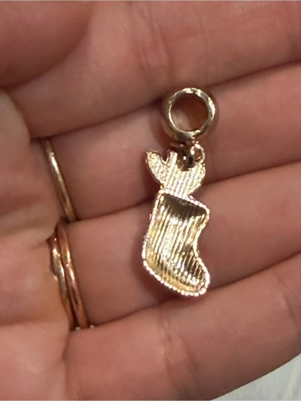 Festive Red and White Christmas Stocking Charm - Women Jewelry